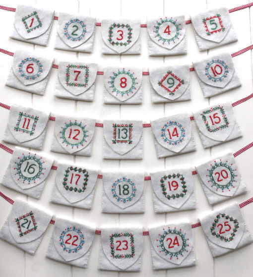 Advent calendar iron-on transfer for embroidery